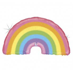 Pastel Holographic Rainbow Supershape Balloon